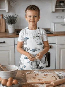 CEDR Zástěrka dětská do kuchyně od 5 do 8 let SLONI