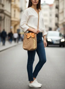 CEDR Taška hnědá s uzavíráním na patent