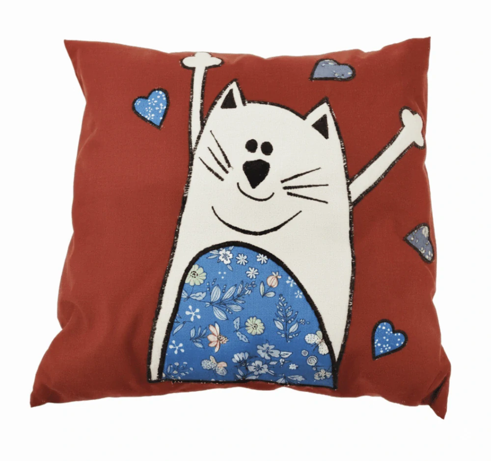 CEDR Polštářek s motivem kočky 38x38 cm