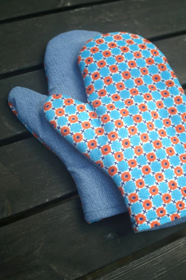 CEDR Sada chňapek s riflovinou FLOWER 29 cm