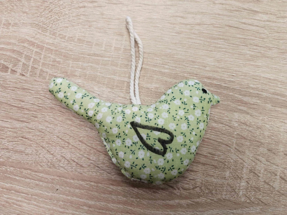 CEDR Textilní ptáček 14 x 9 cm