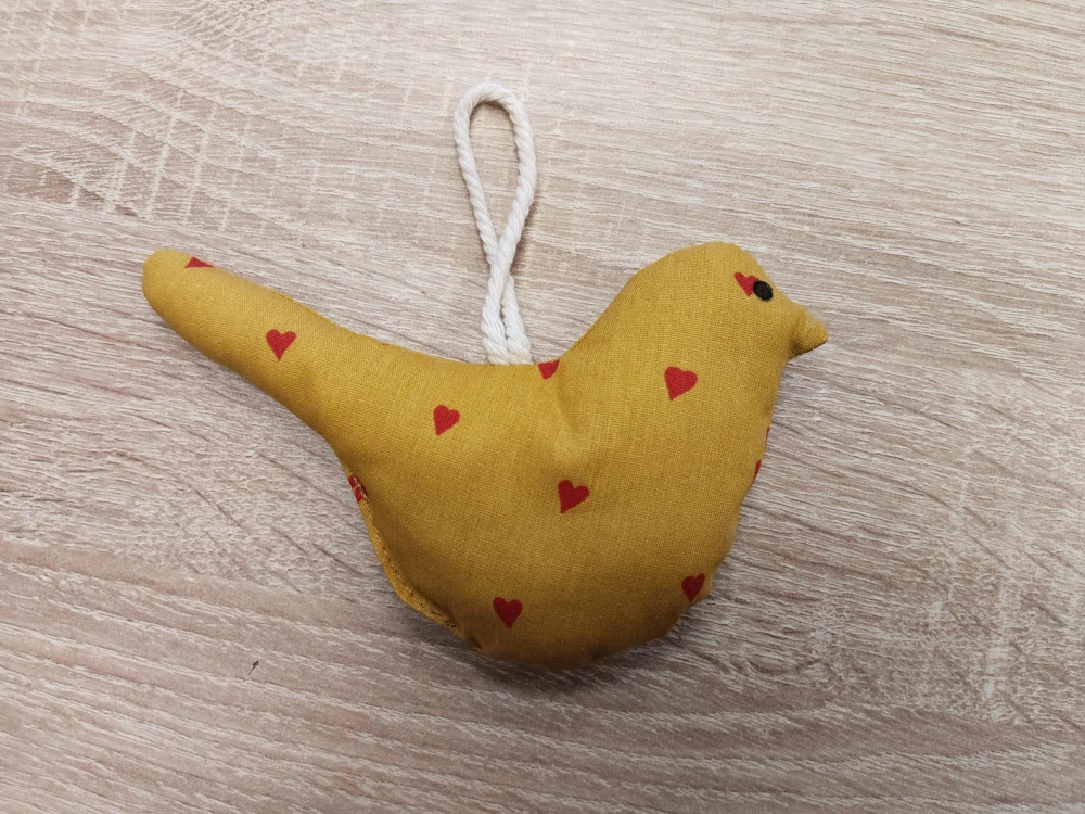 CEDR Textilní ptáček 14 x 9 cm