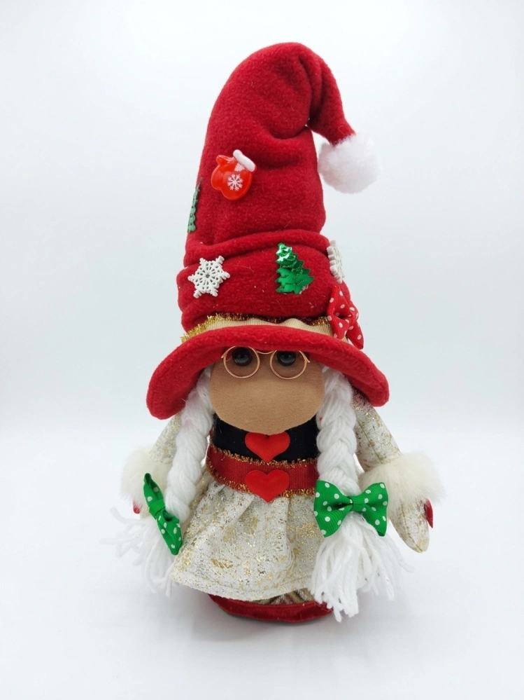 CEDR Látkový vánoční gnóm / skřítek – unikátní handmade figurka