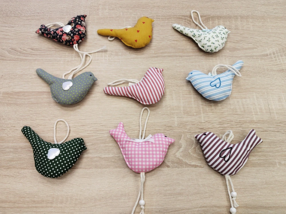 CEDR Textilní ptáček 14 x 9 cm