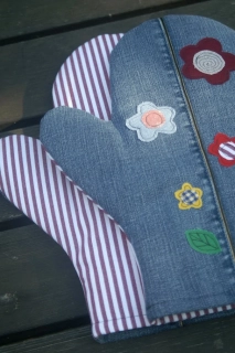 CEDR Chňapky z rifloviny sada - nášivka květiny  29 cm