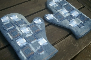 CEDR Sada chňapek s riflovinou SQUARE 29 cm