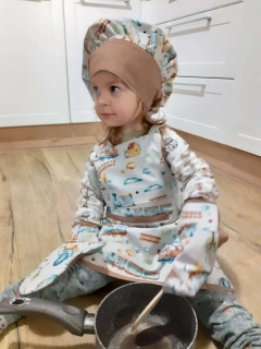 CEDR Kuchyňská sada dětská (zástěrka + 2 chňapky + čepice)